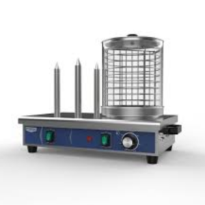 Máquina de Hot Dogs Profesional con 3 Pinchos Calentadores y Contenedor de Vapor